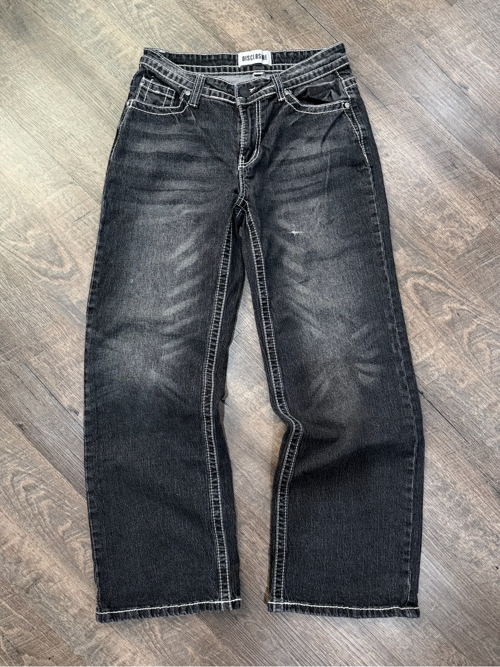 DISCLOSURE Black Embellished Pocket Jeans | Y2K Vintage